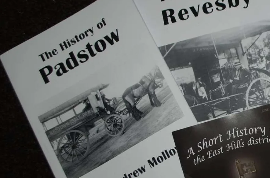 A collection of local history booklets by Andrew Molloy, including The History of Padstow